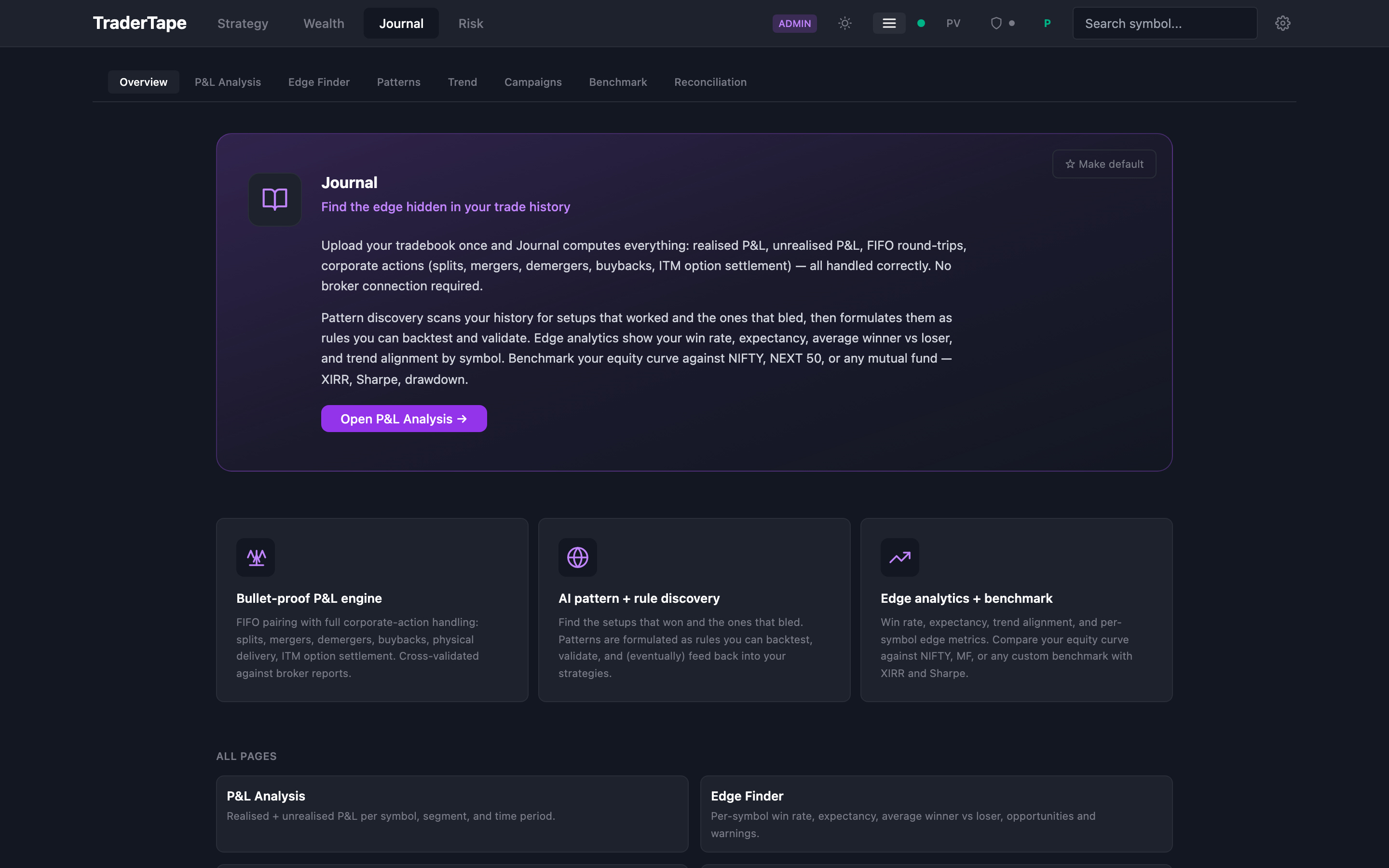 Journal product landing page